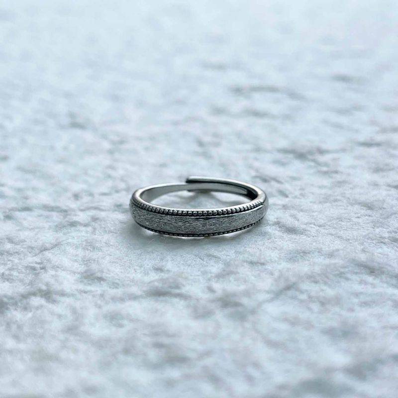 Beaded Edge Open Ring