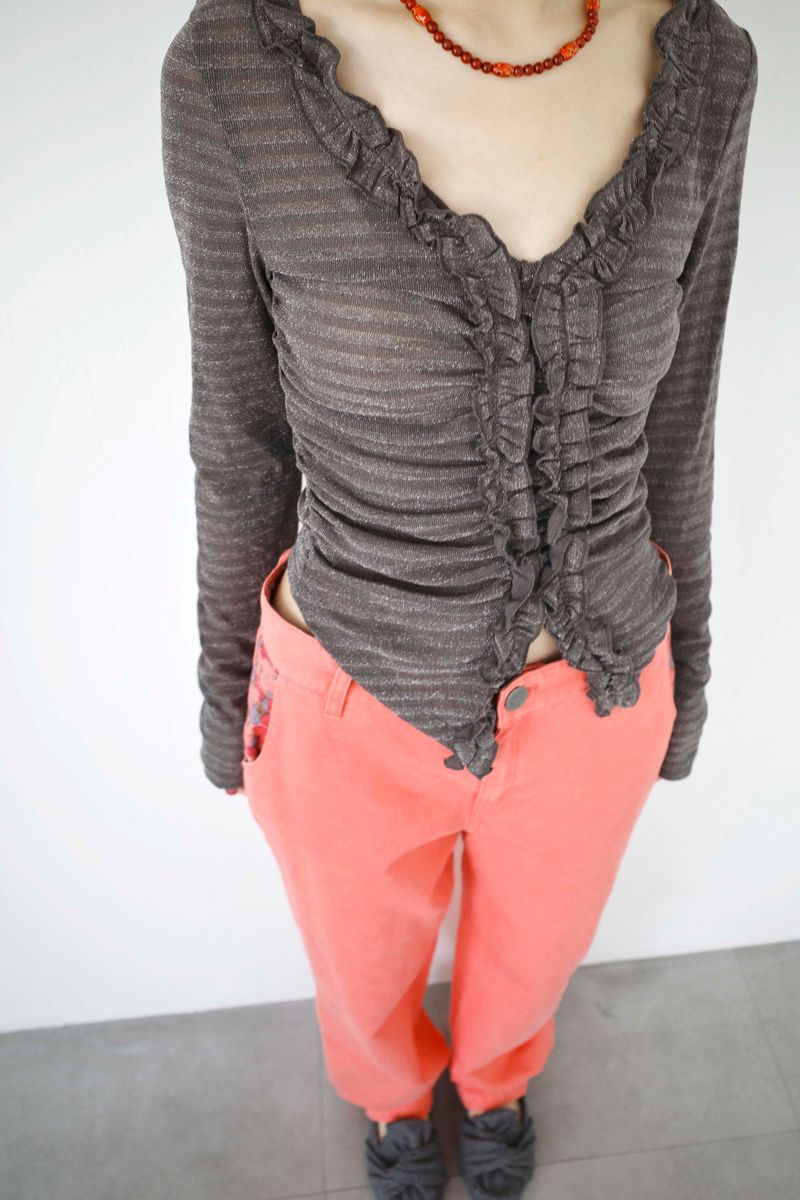 Shimmer Shirred Top