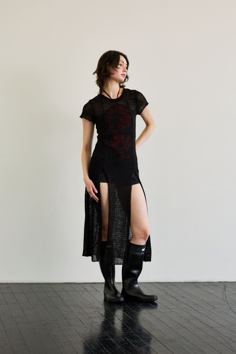WITTY KNIT ONE-PIECE / BLACK