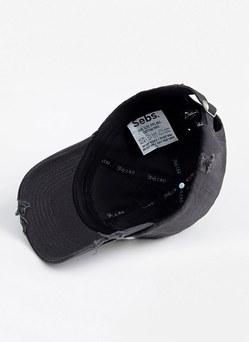 Sebs. COM BALL CAP (WASHING)-CHARCOAL