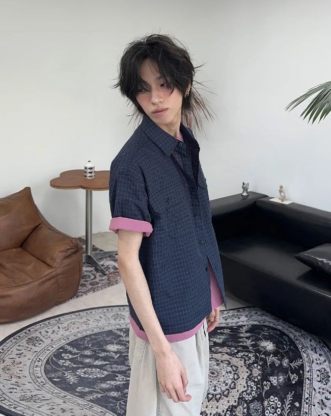 Kea Two-Pocket Crop Check Shirt