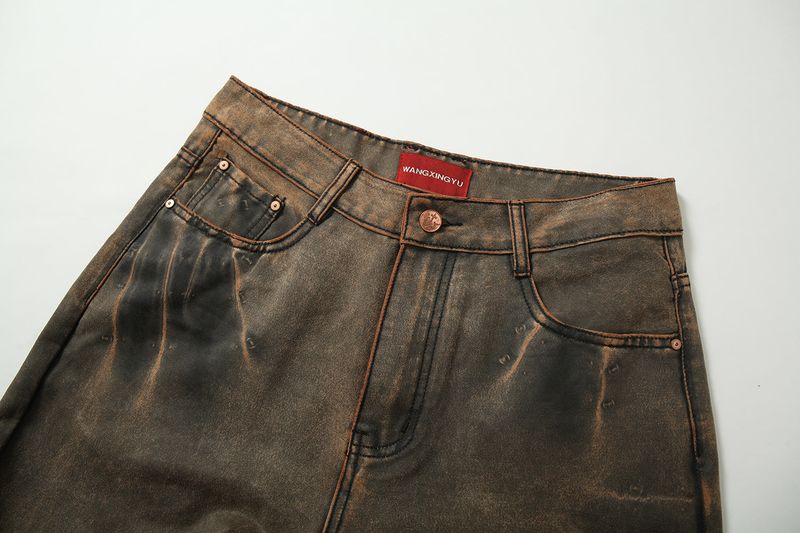 TIE SPRAYED BOOT CUT SUEDE PANTS