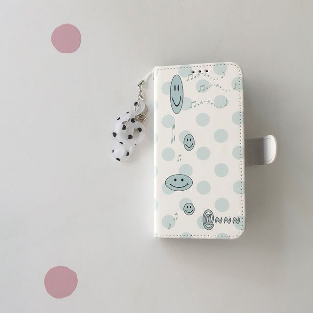 Dot dot smile skyblue diary wallet case