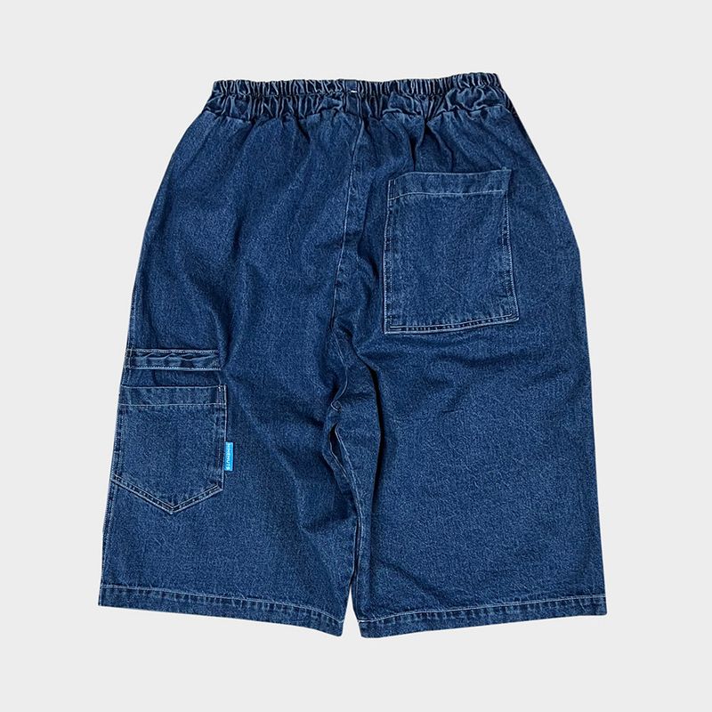 denim stitch shorts_blue