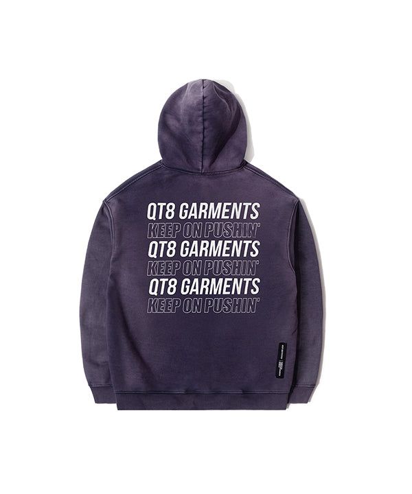 OC Slogan Washed Zip-up hoodie (Navy)