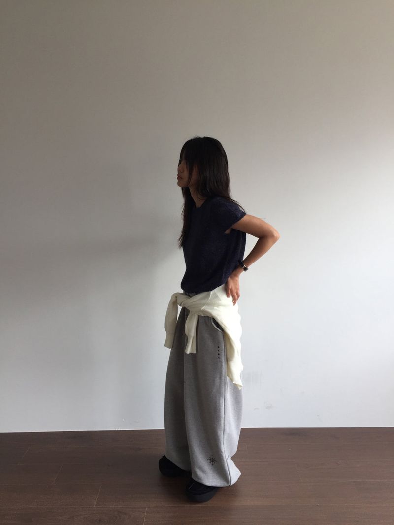 Kiko cap sleeve half knit (2color)
