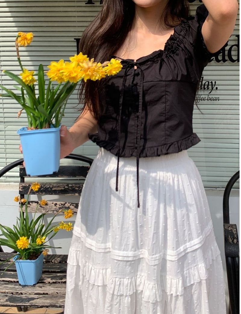 Leaf long skirt