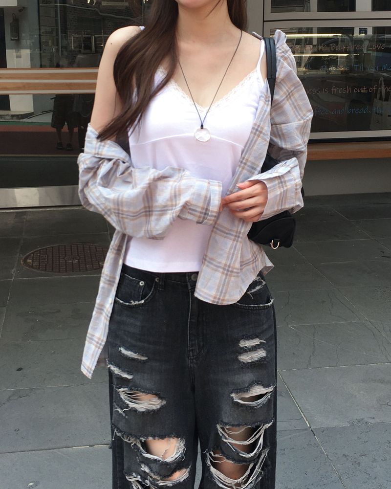 Over check shirts