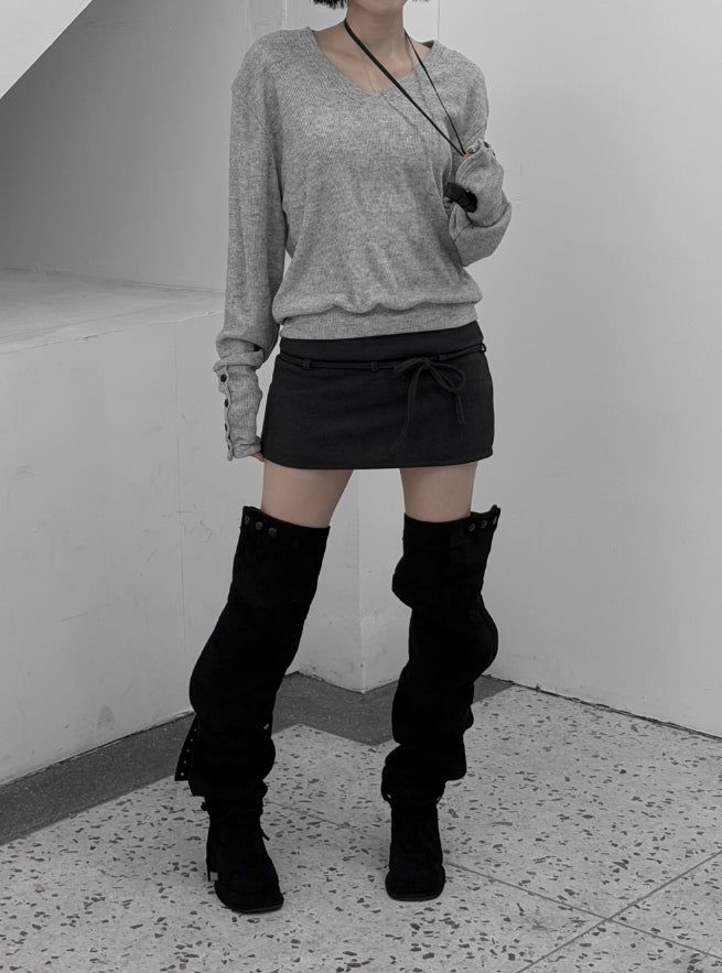 Zven Button V-Neck Knit