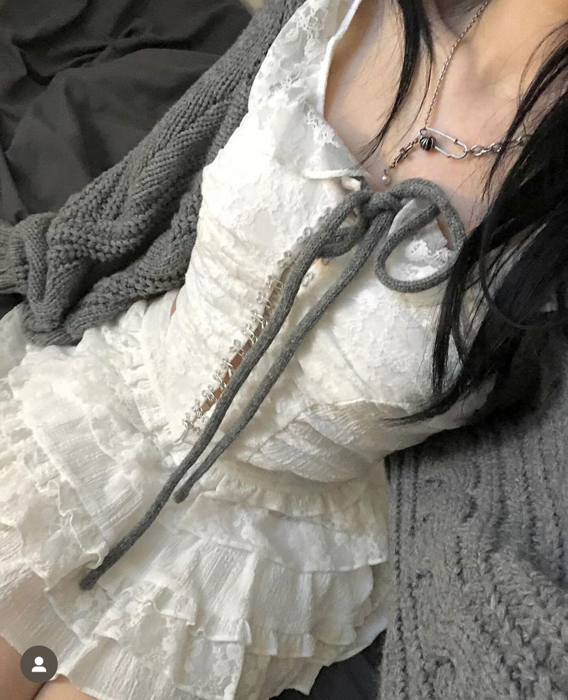pearl drop necklace(cross)