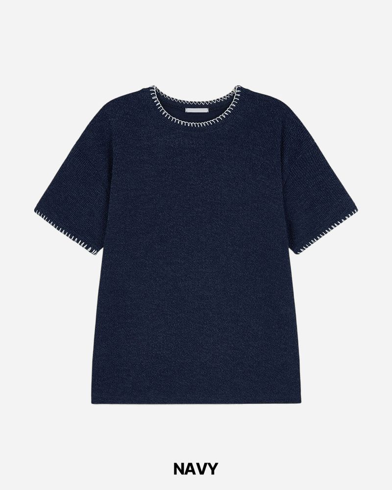 Stitch Crop short Sleeve Knit