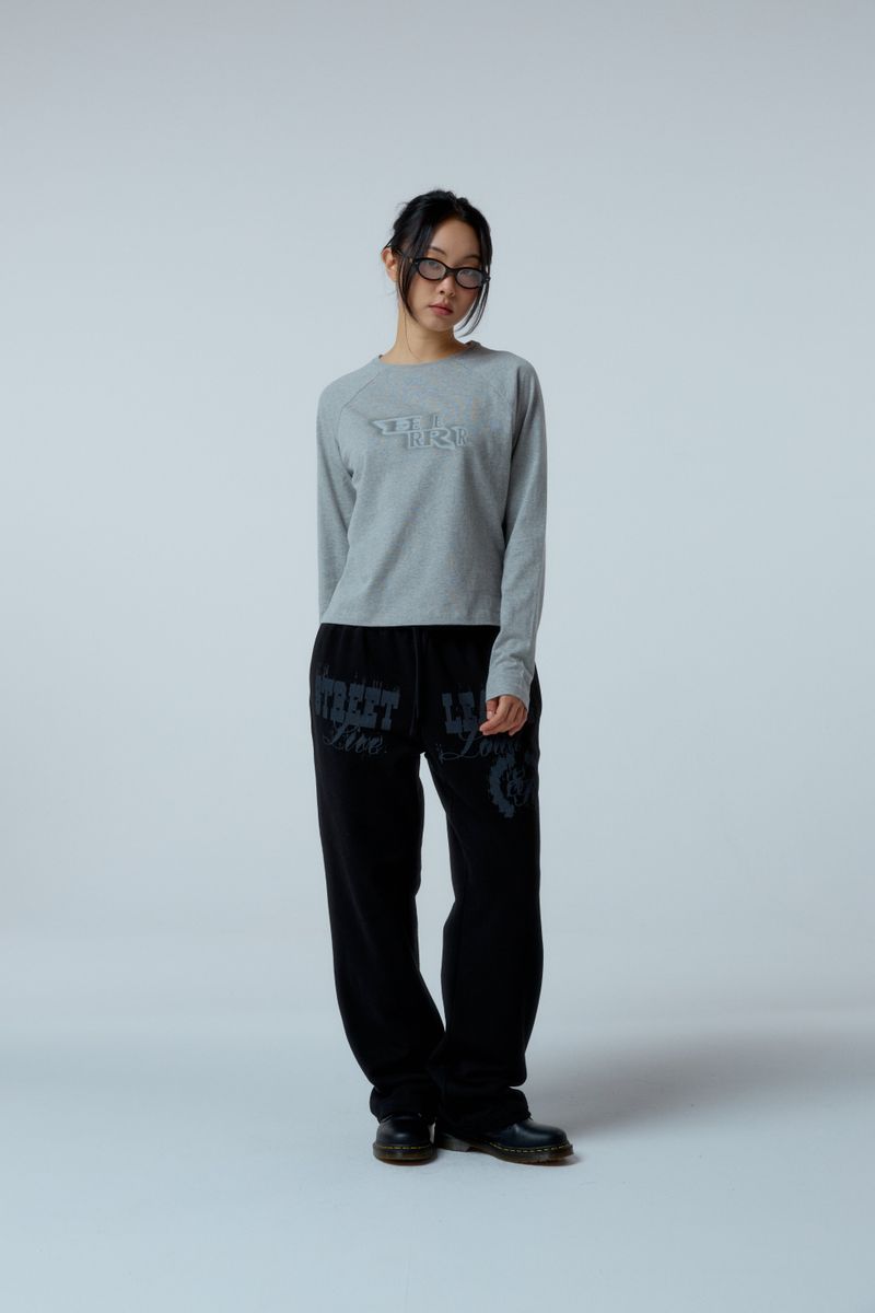 EEERRR Distorted Logo raglan long sleeve (Melange)