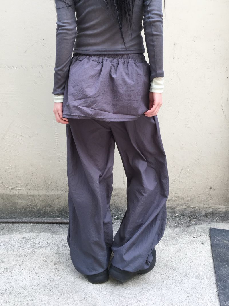 High Parachute Nylon Skirt Pants (3c)