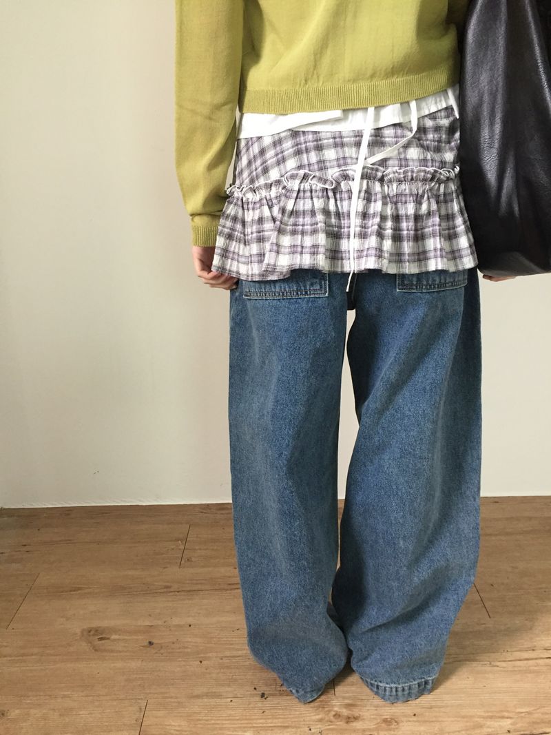 Plaid Layered Wrap Skirt (2color)