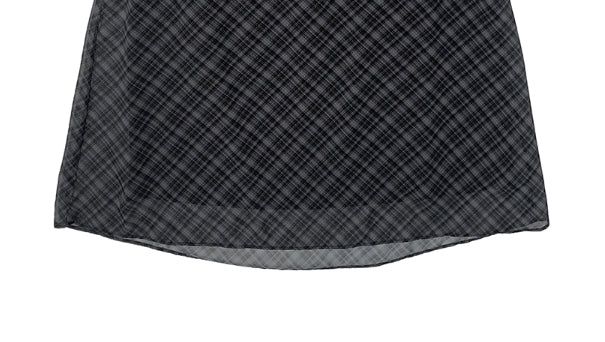 Conse Chiffon Check Midi Skirt