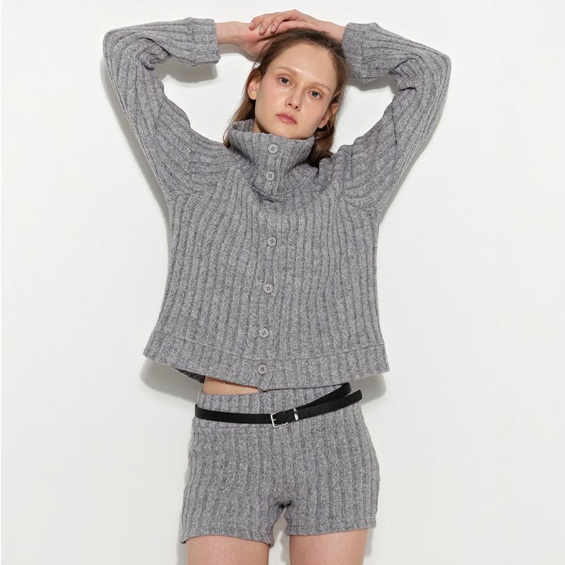 Knit Shorts Gray