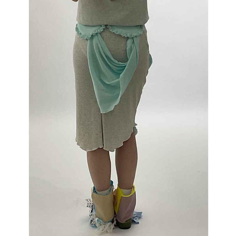 water green knit skirt