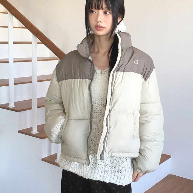 WONDER WONDER(ワンダーワンダー)の「Lizer Cotton Candy Oversized Fit Color Short Padded Jacket(Jackets/Outerwear)」