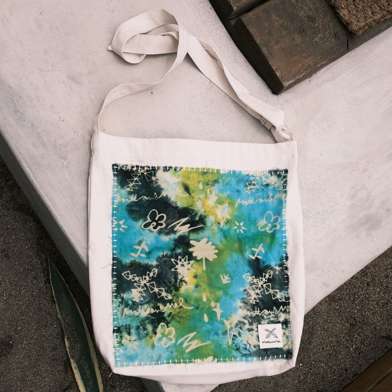 [Patchwork Canvas Bag] Life in Travel-Tie-dye Lime