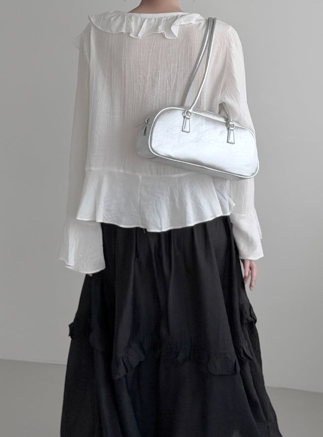 Plumel Ruffle V-Neck Blouse