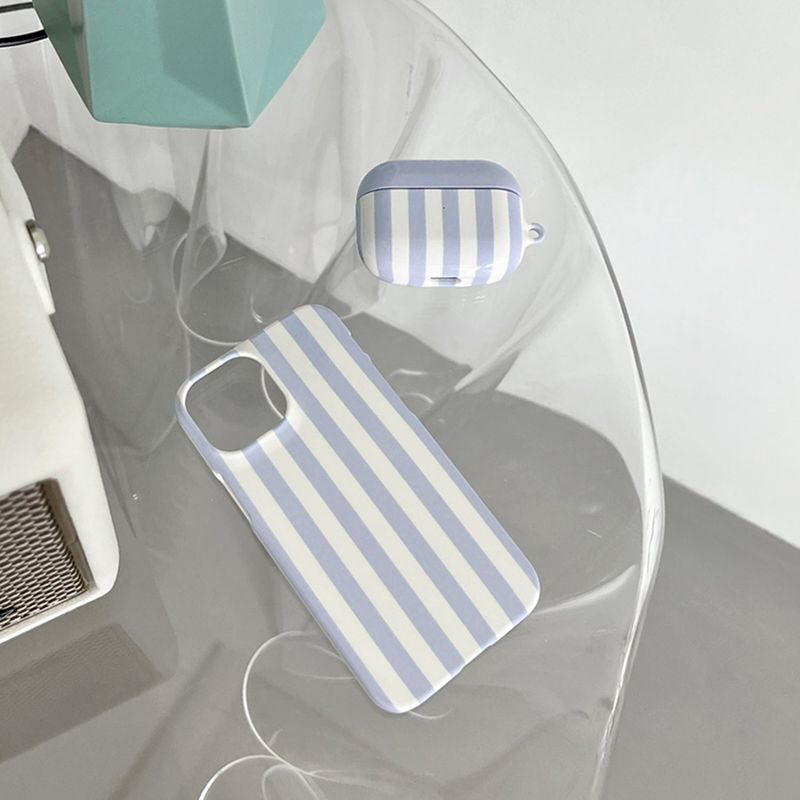 Striped glossy hard case (light purple)