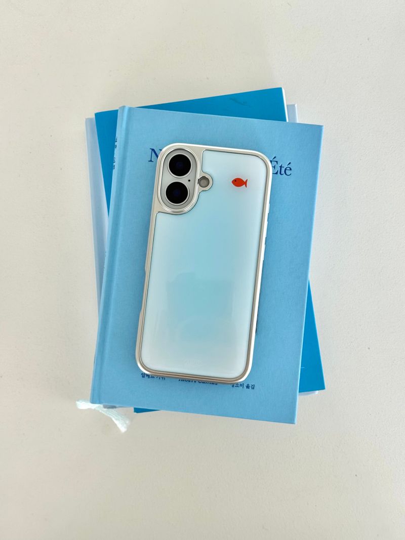 BLUE GOLDFISH Silver Epoxy Case