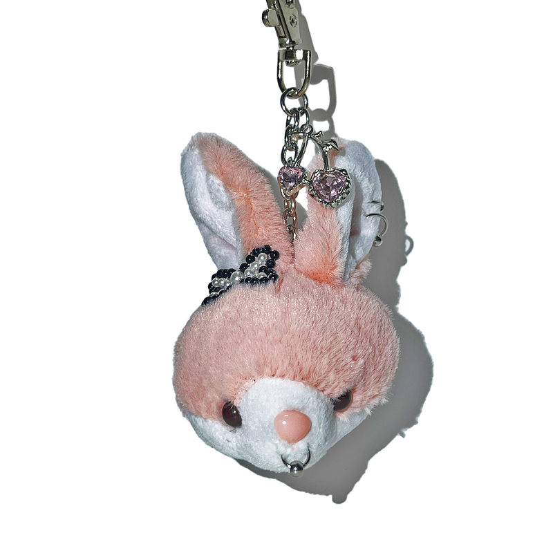 Gangster ribbon rabbit keychain