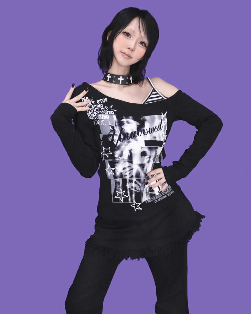 cross stud leather choker (2color)