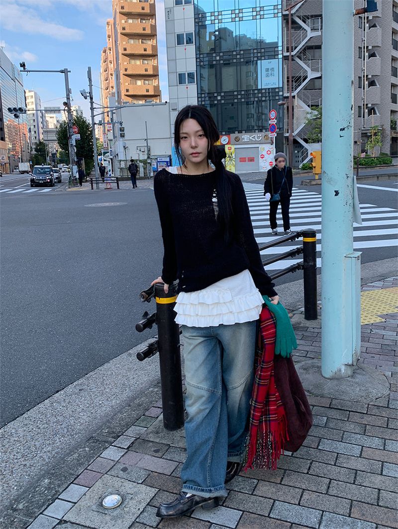 BIAS WIDE JEANS (2C)
