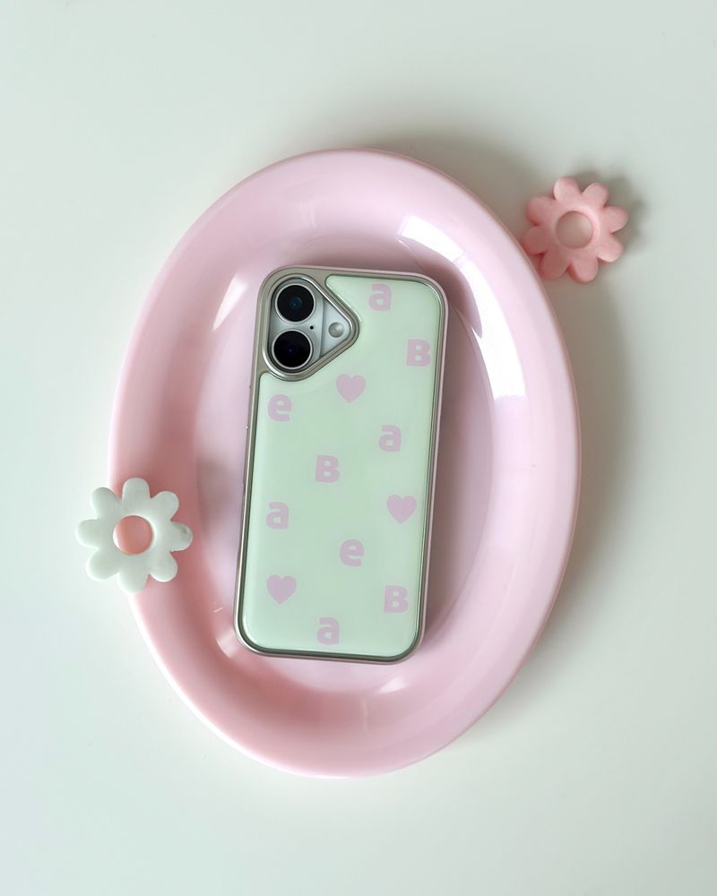 NEW LOGO Mint Pink Silver Epoxy Case