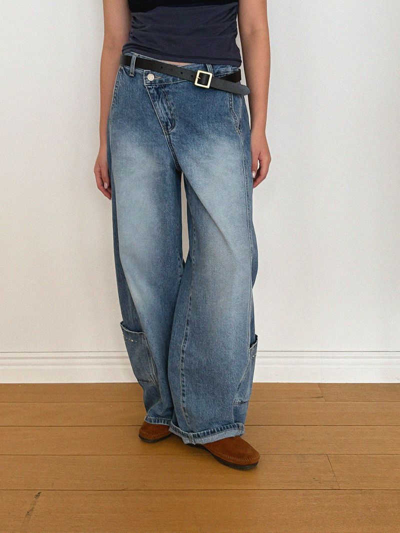 EYELET BALLOON JEANS