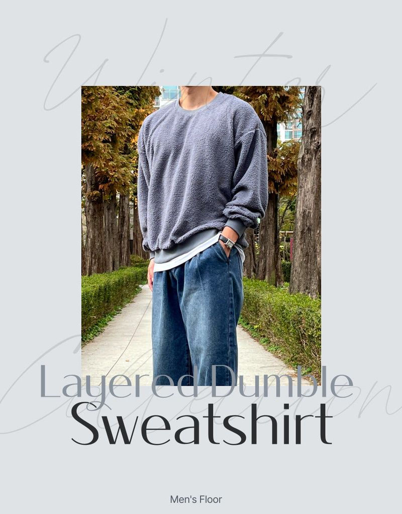 Mensfloor（メンズフロア）の「Unisex layered Dumble sweatshirt（Tops）」