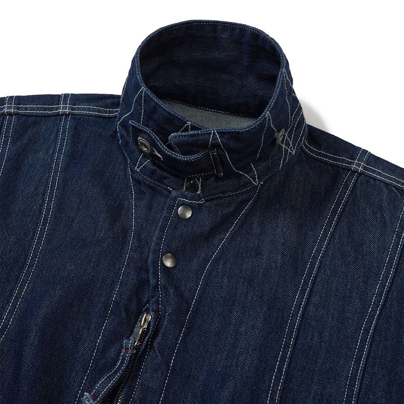 Arc panel denim blouson / Indigo