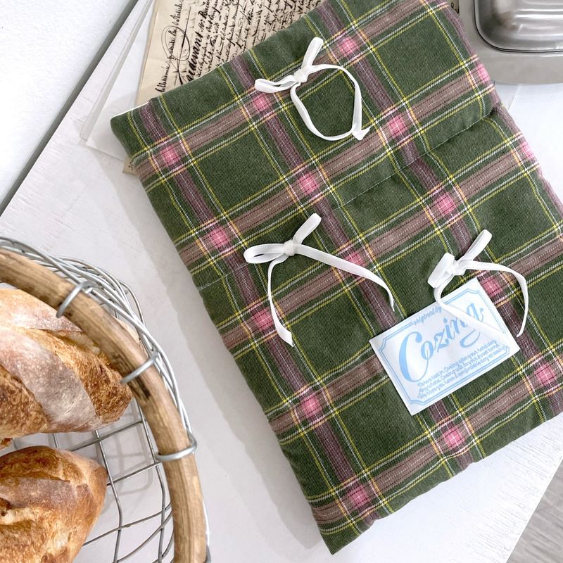 Pillow Notebook Pouch_tartan green