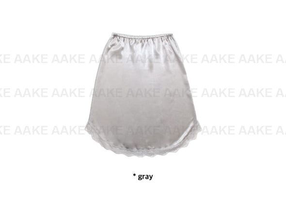 SATIN CURVED LACE SKIRT