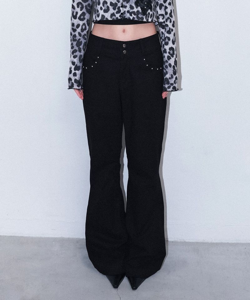 CHERRYQUIRI（チェリーキュリー）の「metalic stud boots cut pt - black（Pants）」