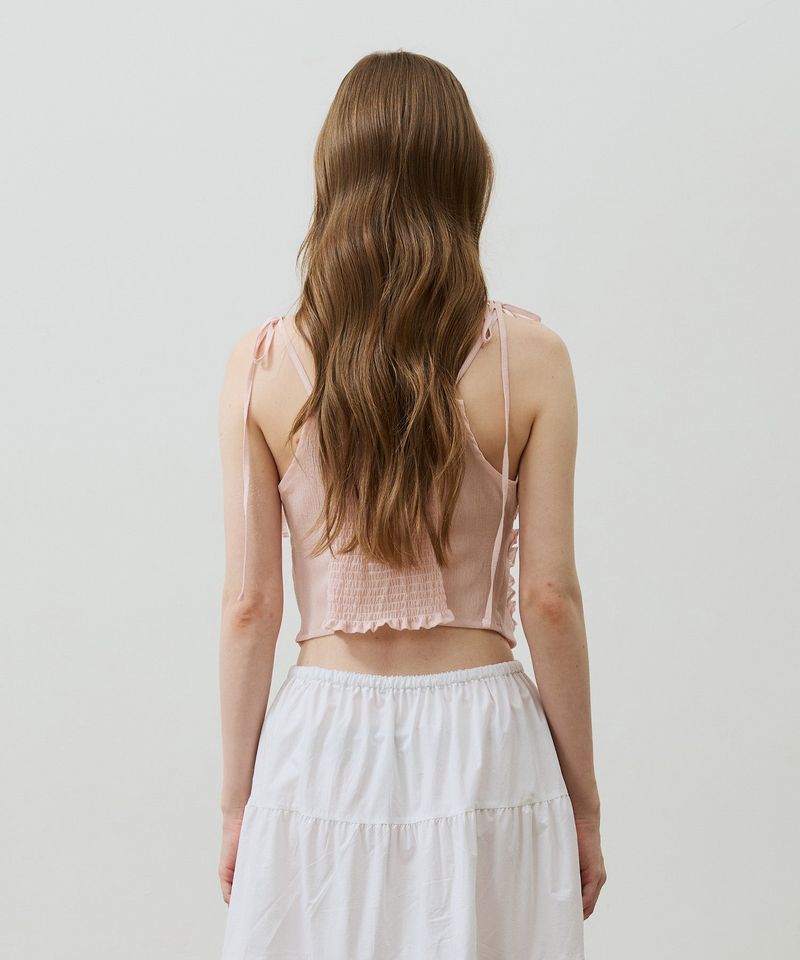 REVE CORSET SMOCKED TOP / PINK