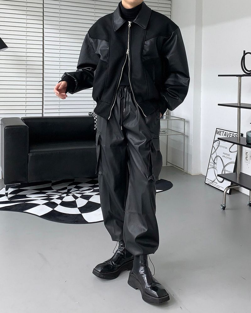 RU Vegan Leather String Cargo Pantsヴィーガン