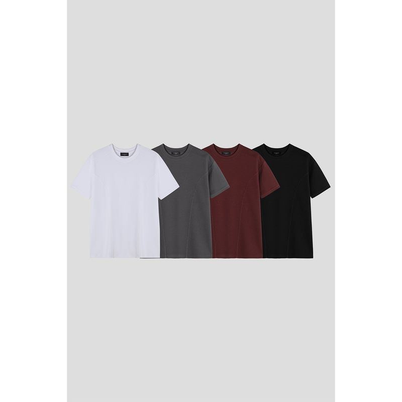 [Muscle fit] Cool curve half t-shirts(Black)