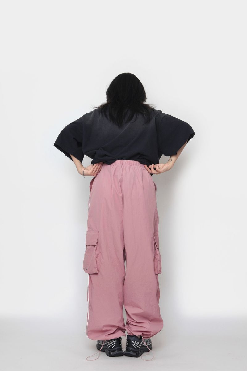Piping nylon cargo pants