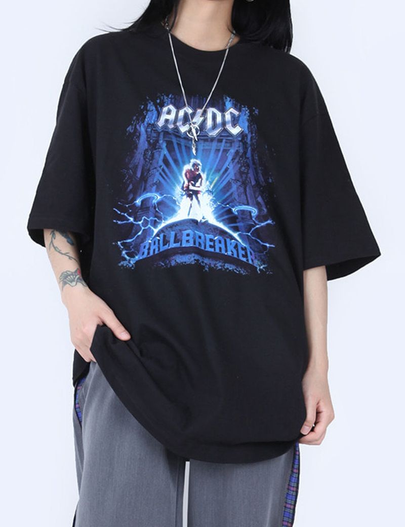 nutellike(ヌテールライク)の「ACDC Ball Breaker Short-Sleeved T-Shirt(Tops)」