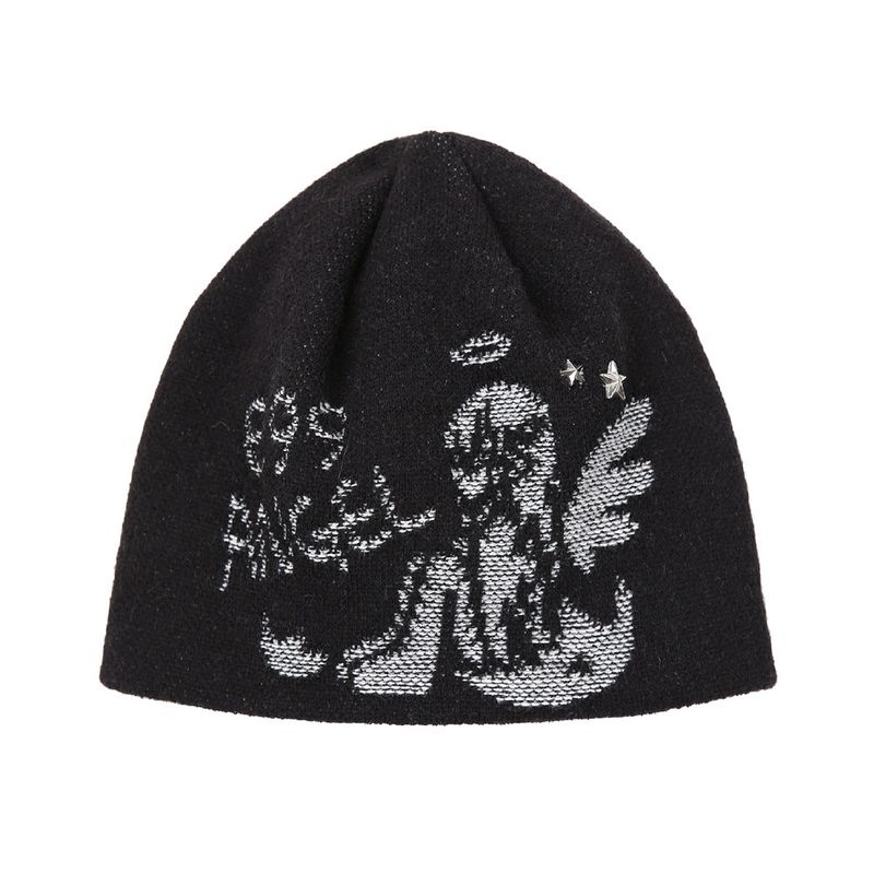 Egg Angel Beanie - BLACK
