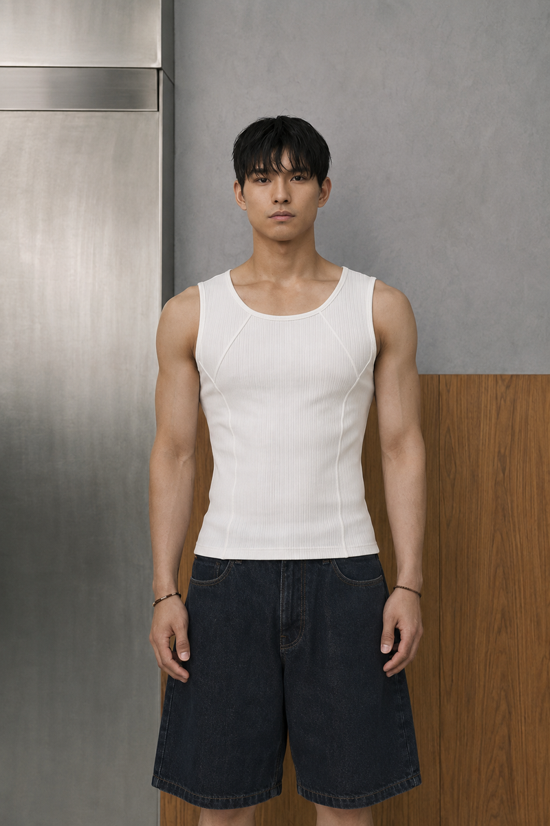FADE MEET（フェードミート）の「Structural Line Slim Tank（Tops）」