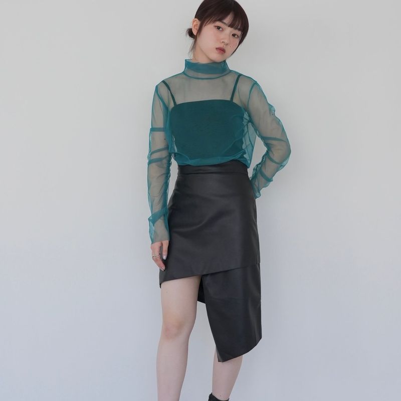 sheer mesh turtleneck