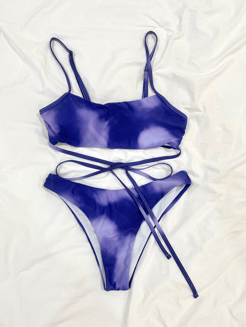 1006. Darling tie-died bikini 3pc (violet)