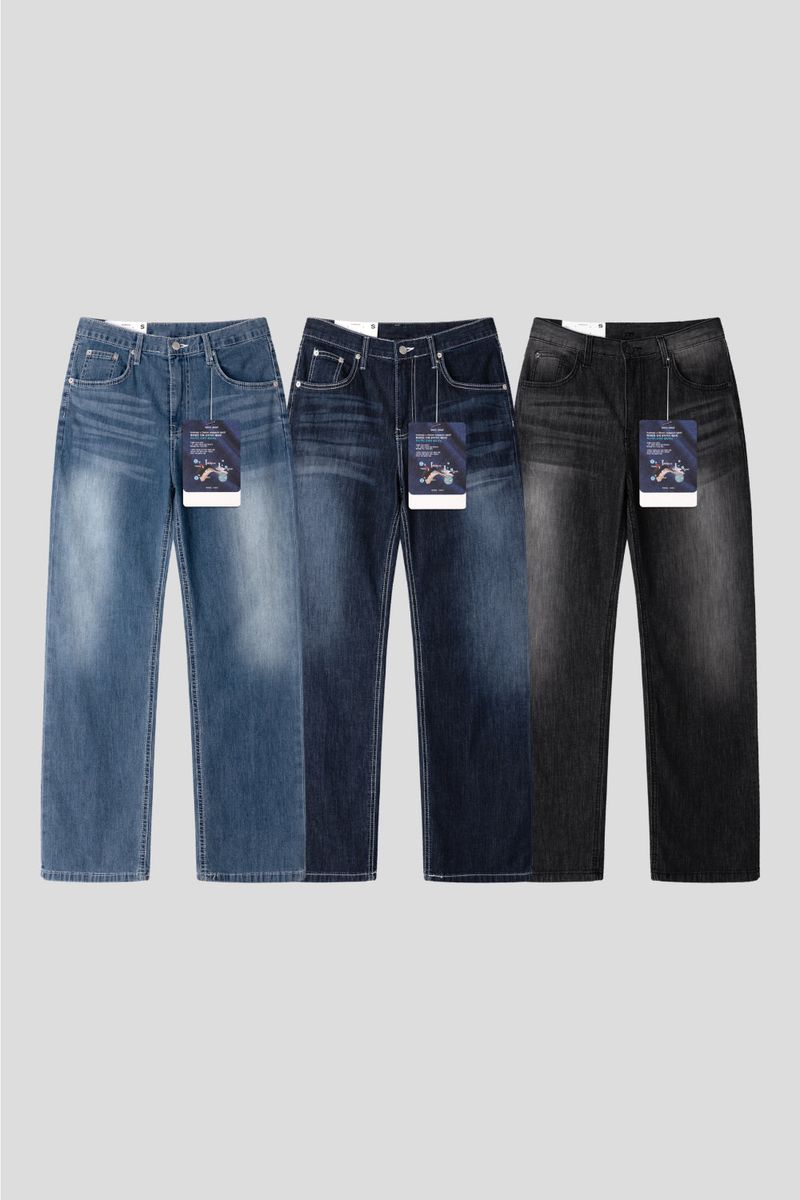 LMN Luton rectangular semi-wide denim pants (3 colors)