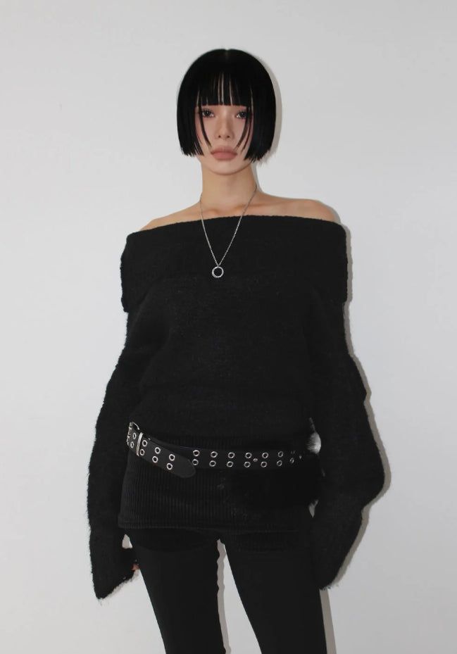 AAKE（アケ）の「(WOOL) BOUCLE OFF-SHOULDER KNIT（Tops）」