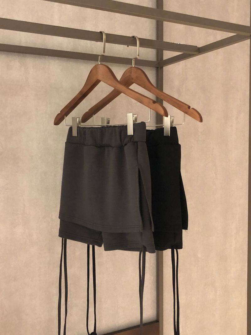 Ribbon Strap Skirt Pants