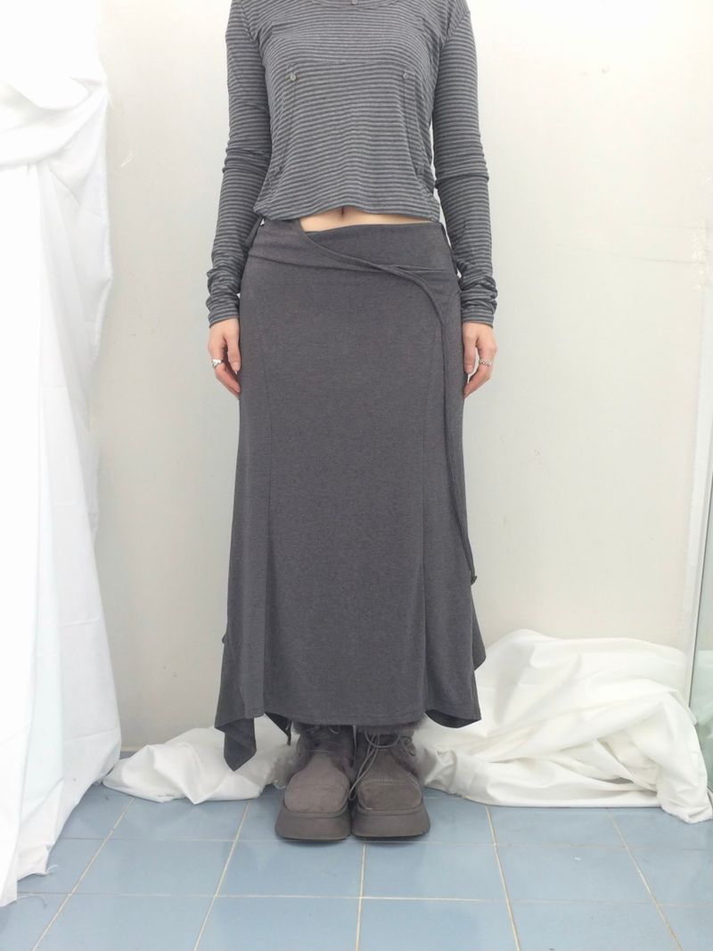 double-strap draped long dress