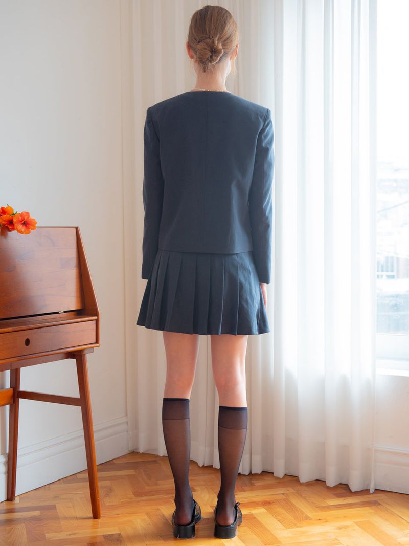 MARIE BASIC ROUND JACKET_NAVY
